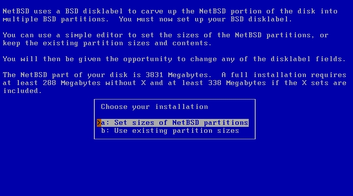 Создание партиций NetBSD