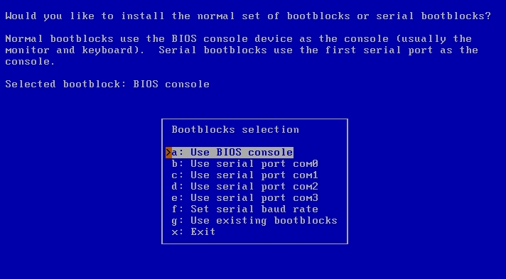 Запись загрузки NetBSD