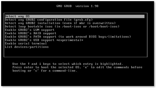Super GRUB2 Disk - главное меню